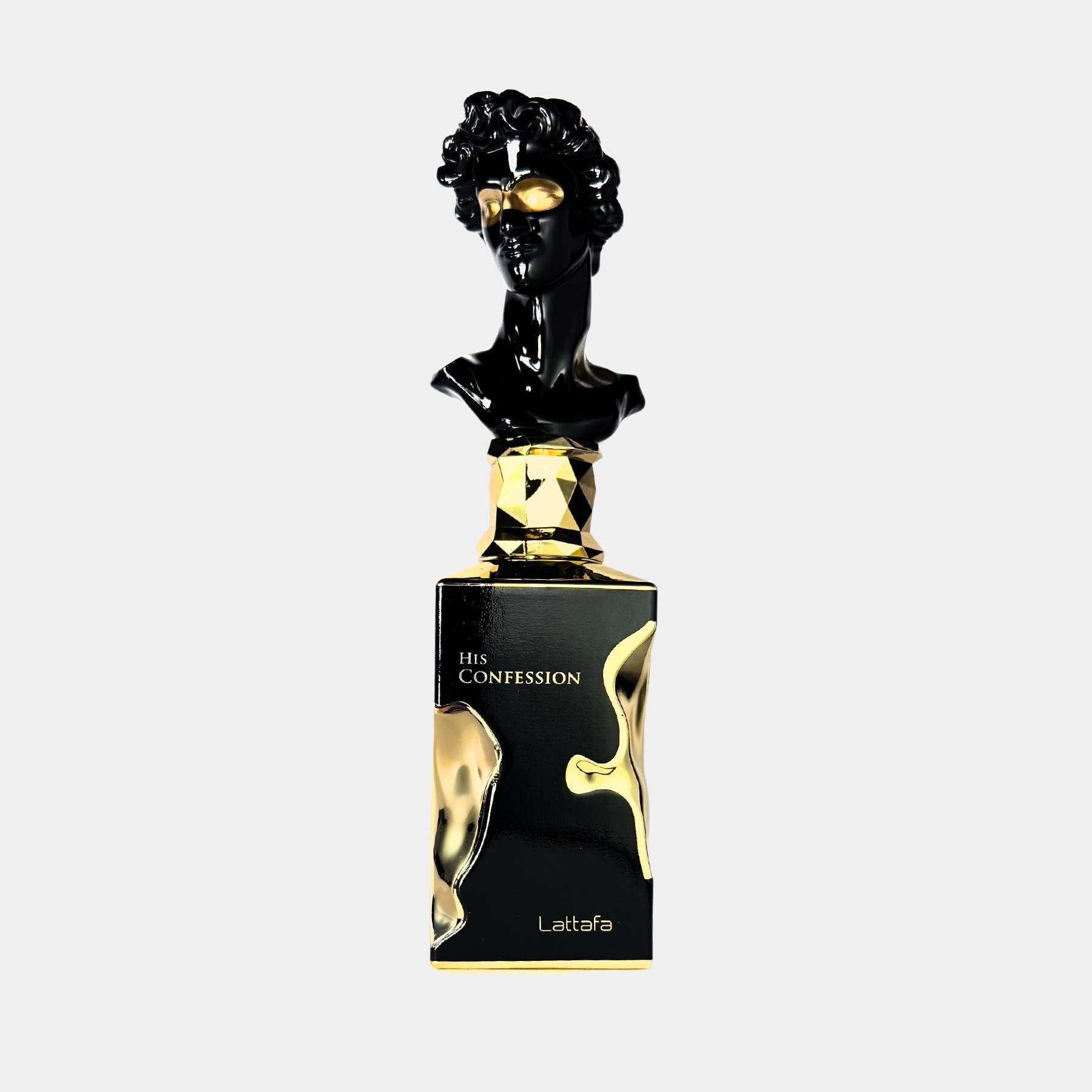 Lattafa His Confession 100ml eau de parfum front view of the bottle 