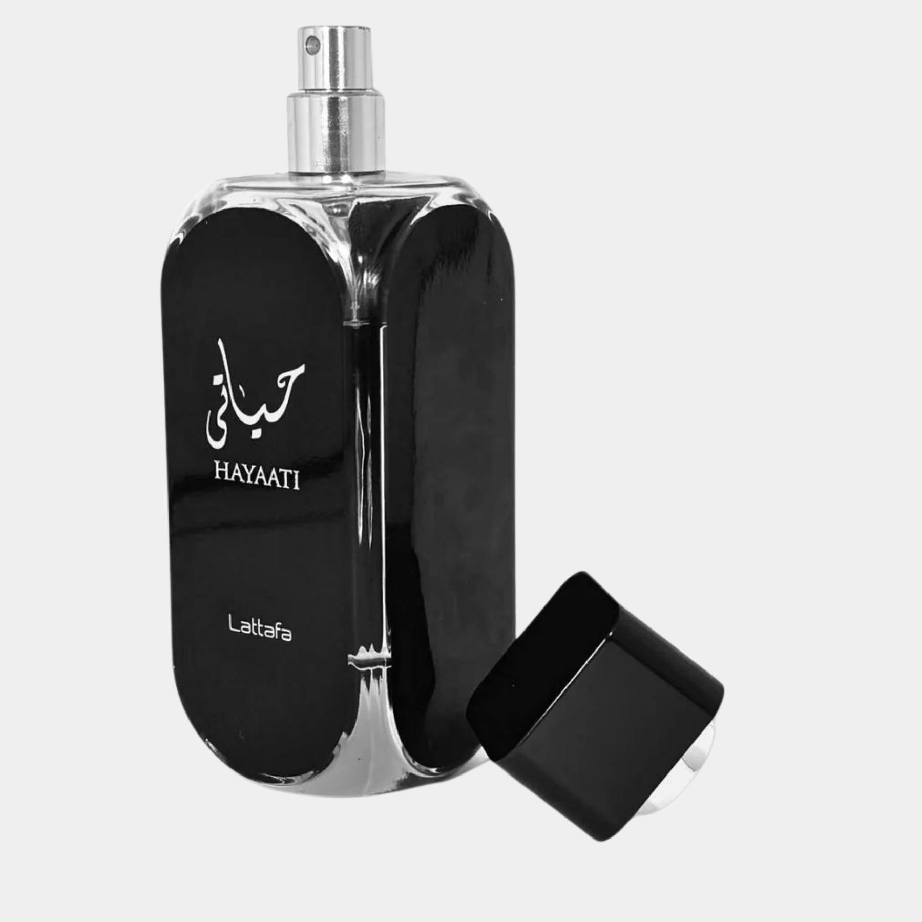 lattafa hayaati 100ml eau de parfum for men side view