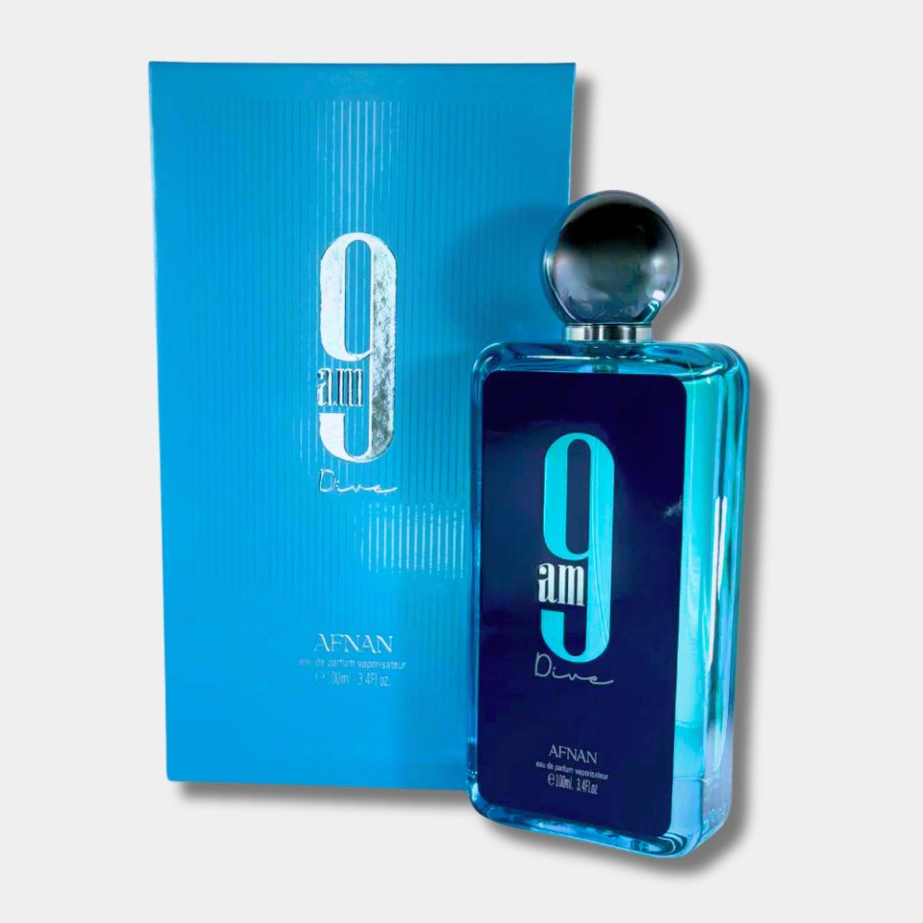 Afnan 9am dive 100ml eau de parfum for men bottle side view