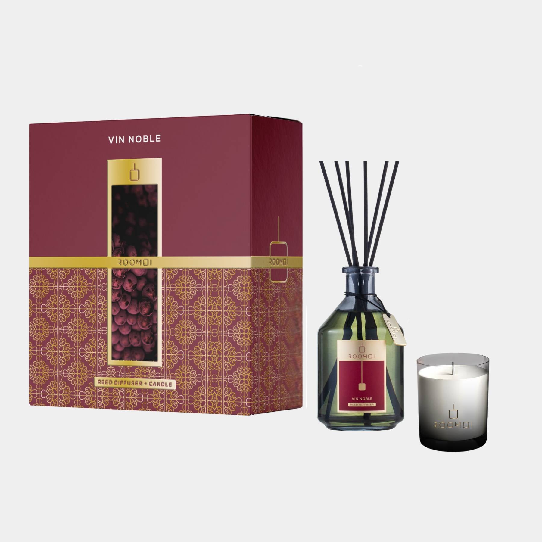 ROOMOI Vin Noble Giftset 200ml Diffuser & 160g Candle