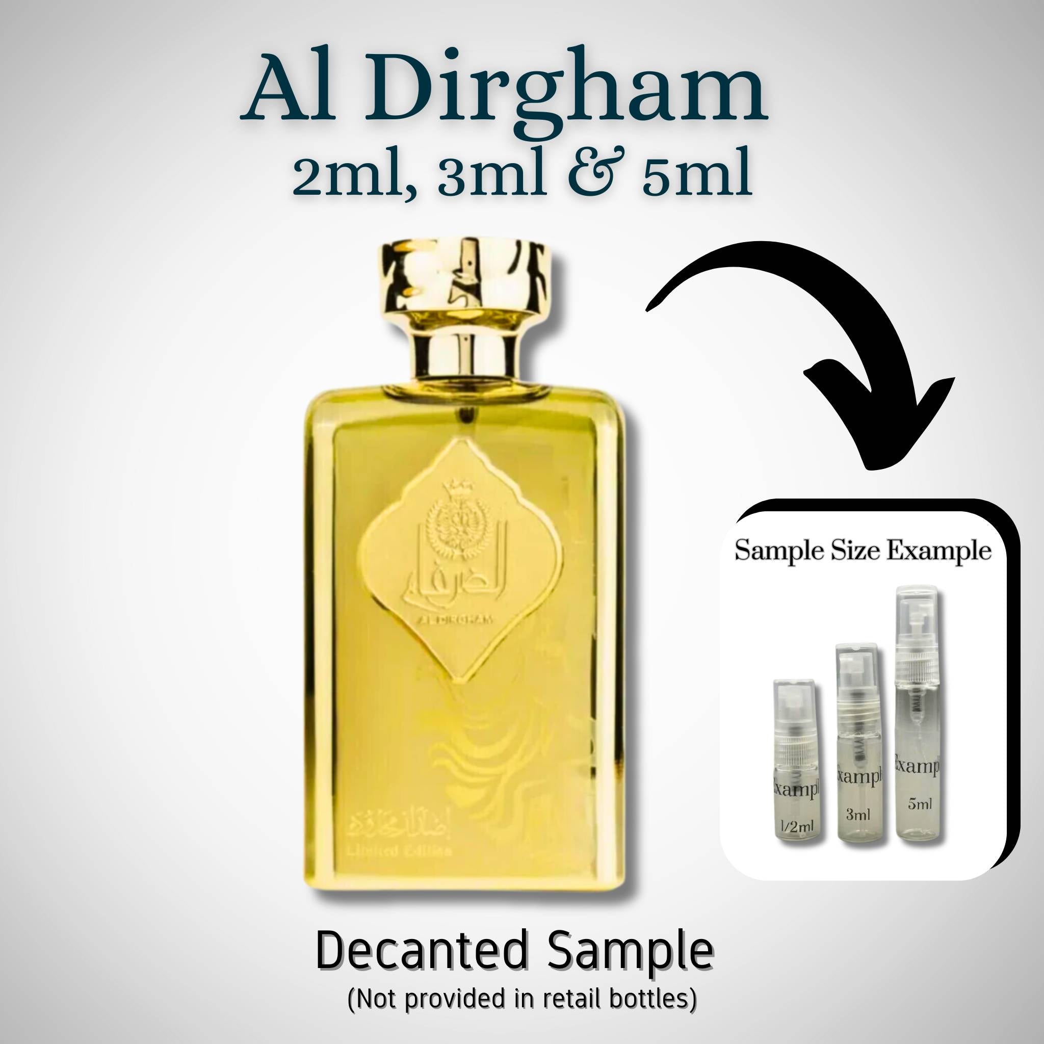 Ard Al Zaafran Al Dirgham Eau De Parfum for men image illustration for samples