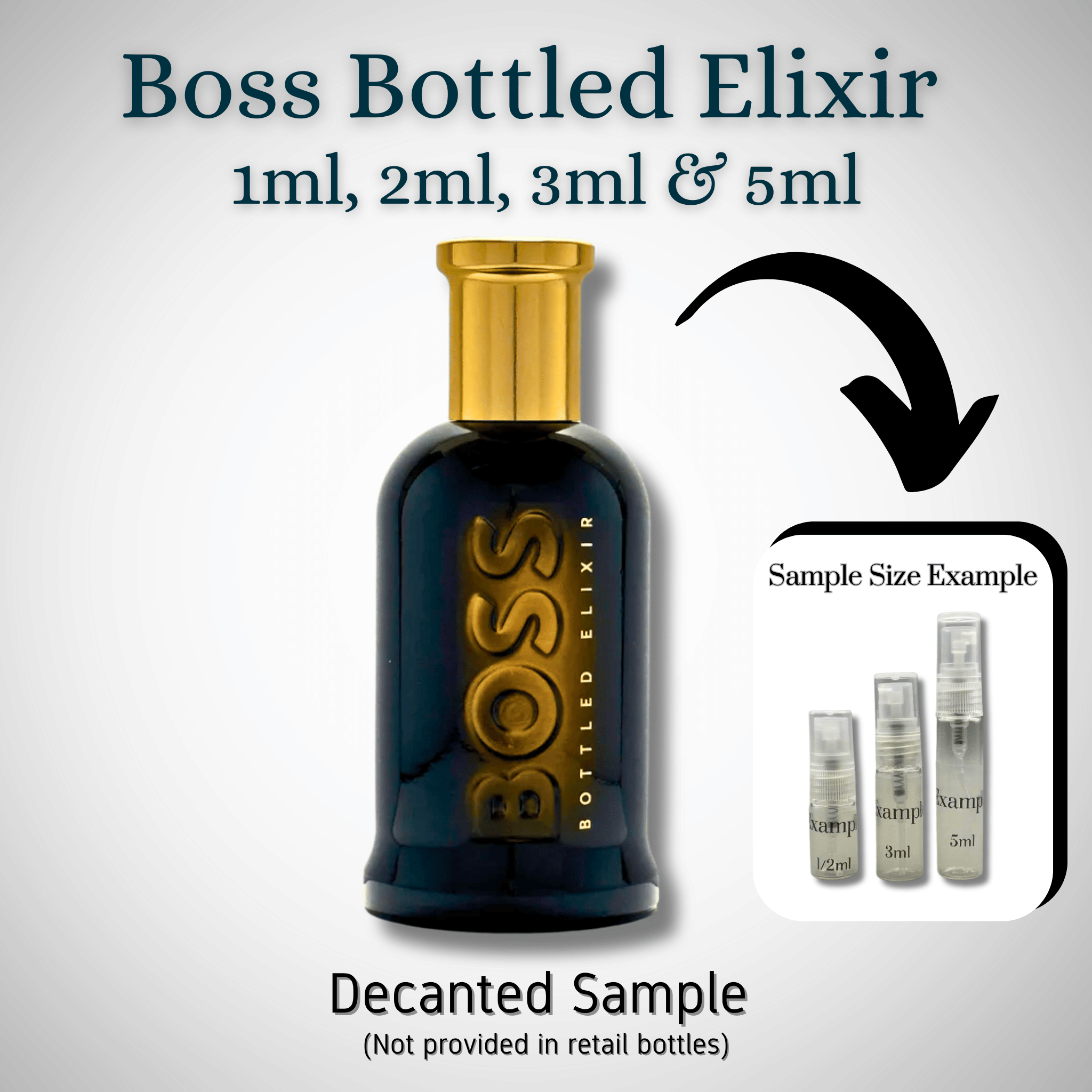 Hugo Boss Bottled Elixir Sample Size Example Image Illustration 