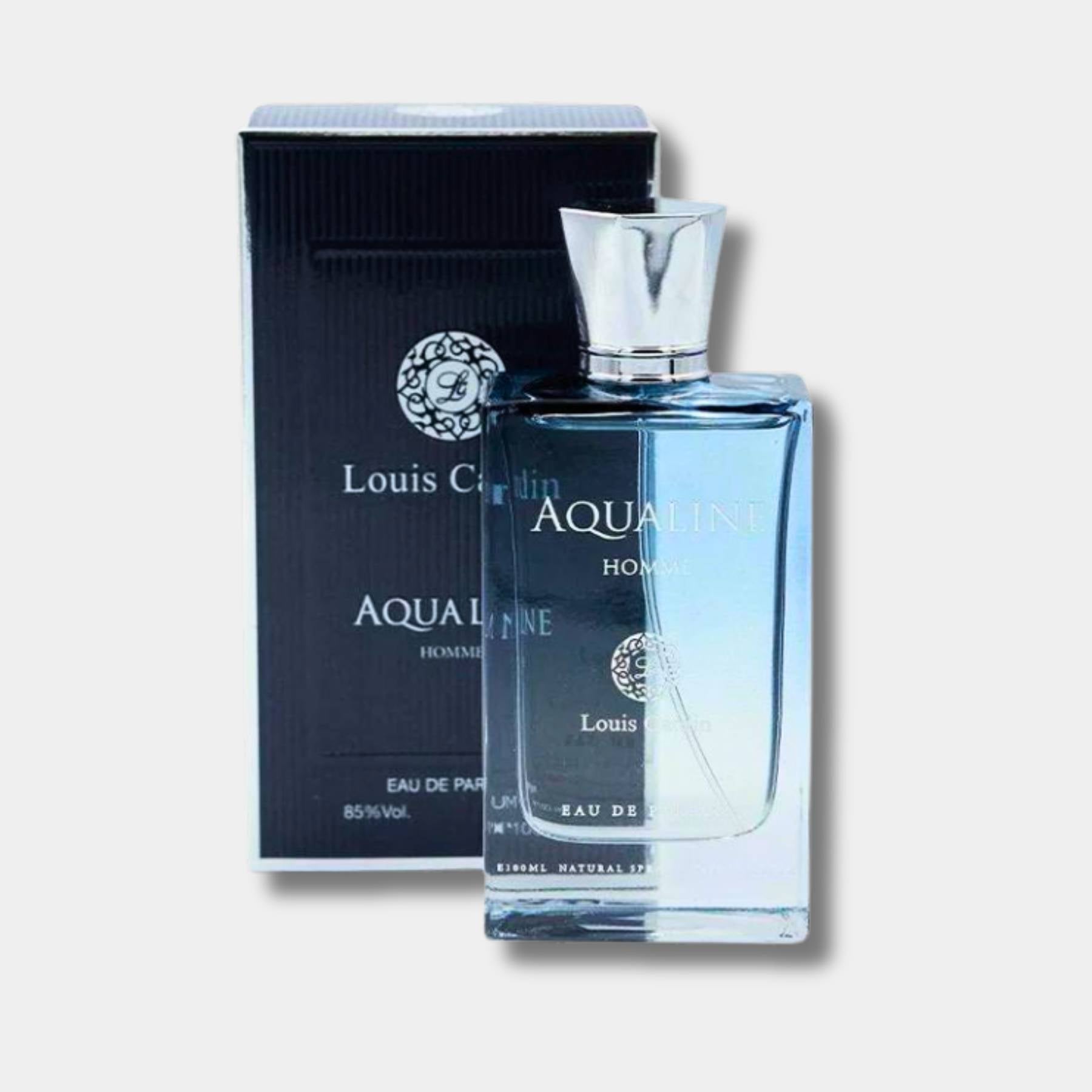 Louis Cardin Aqualine 100ml Eau De Parfum For Men Bottle and Box