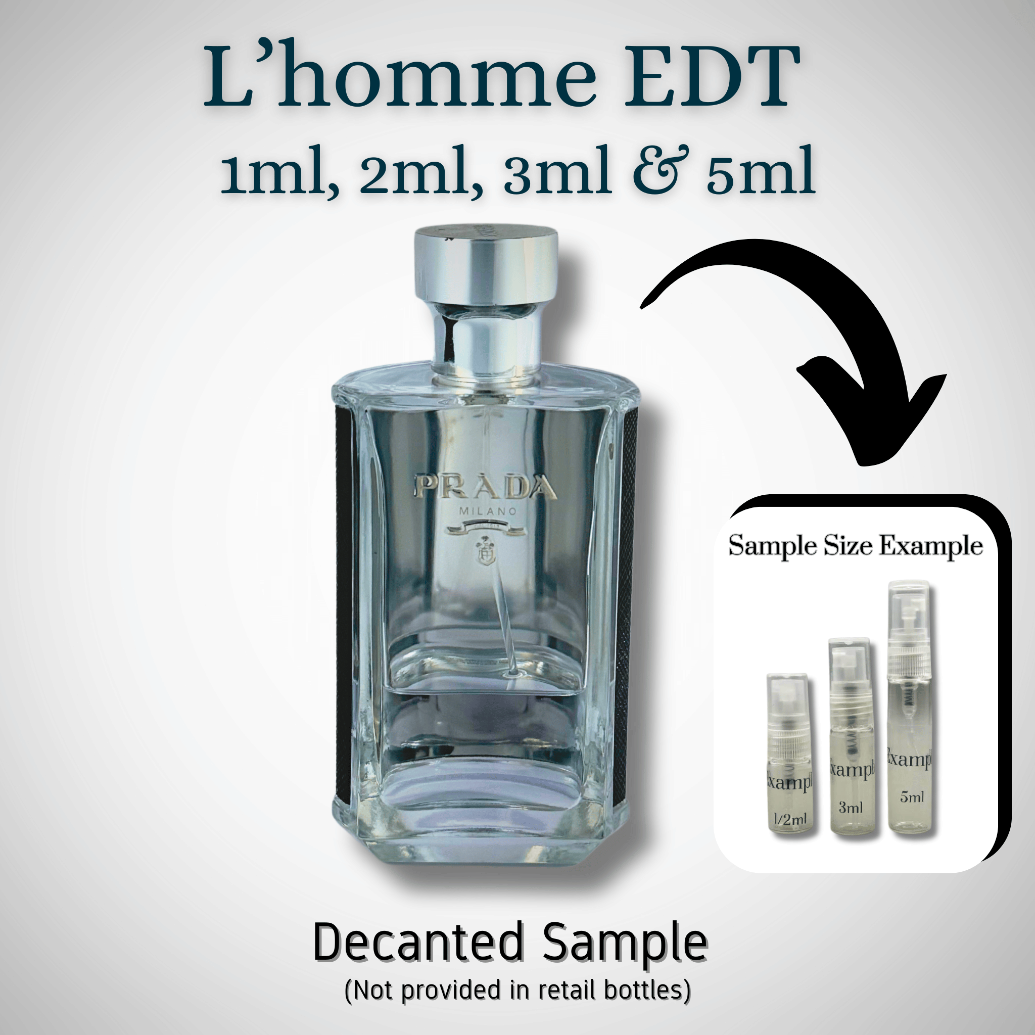 Prada L'homme Eau De Toilette for men sample size example