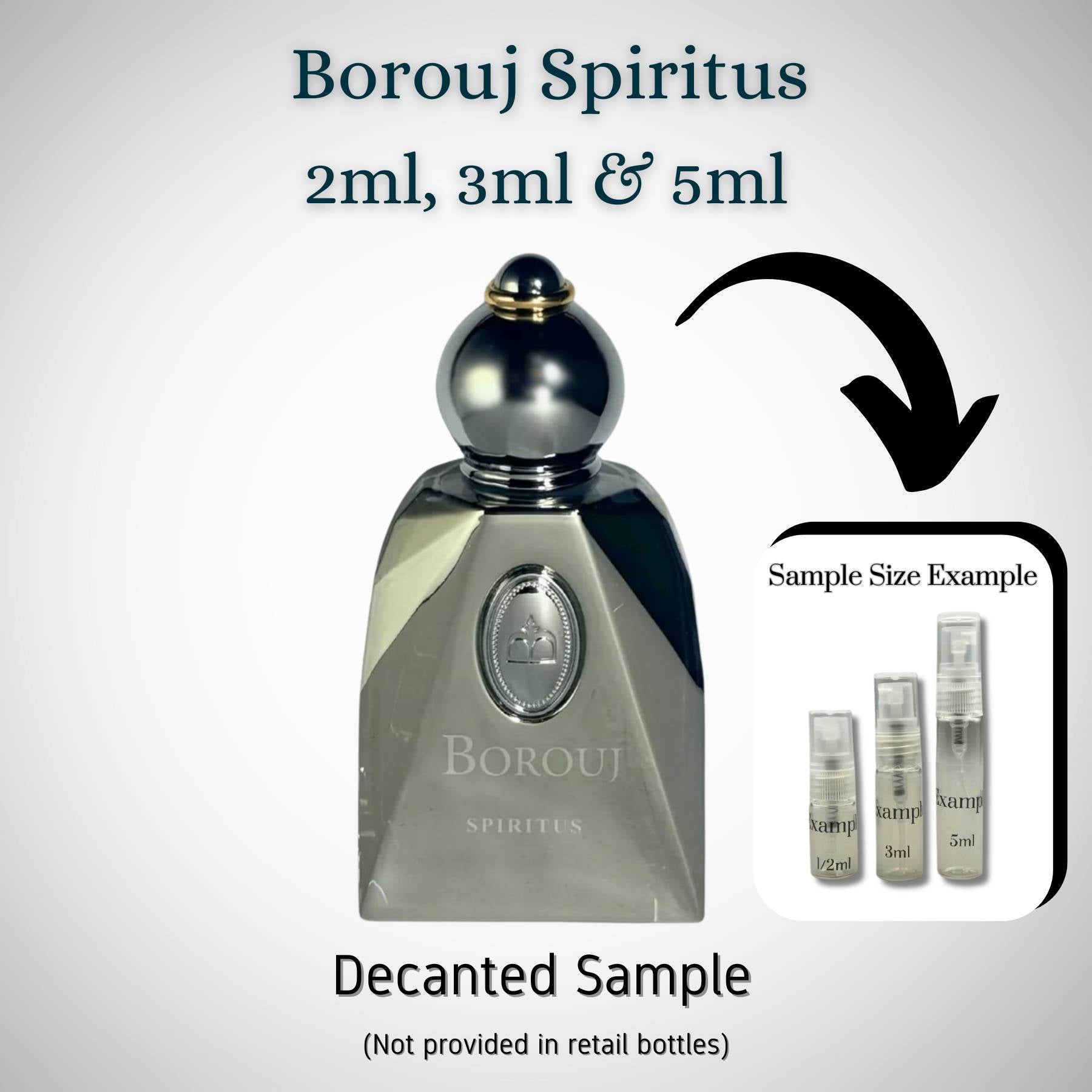 Borouj Spiritus 85ml Eau De Parfum for men  Sample Size Illustration 